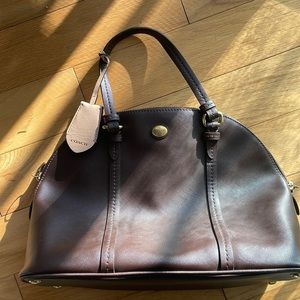 Brown leather coach purse